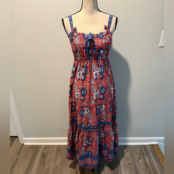 Natural Life Isabella Maxi Dress Tiered Red Blue Floral Women’s
Size XS - Picture 14 of 14